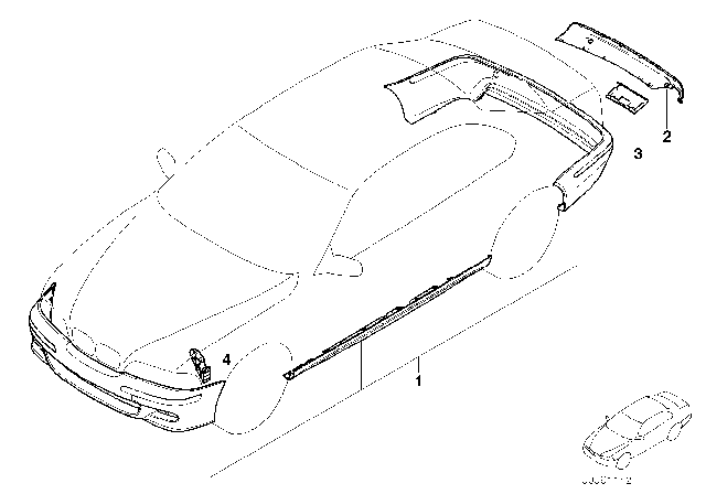 2002 BMW 325i Retrofit Kit M Aerodynamic Package Diagram 1
