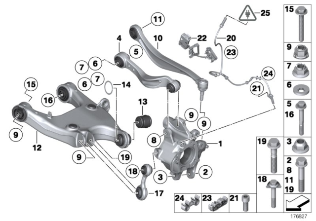 2013 BMW 740i Rear Axle Support / Wheel Suspension Diagram