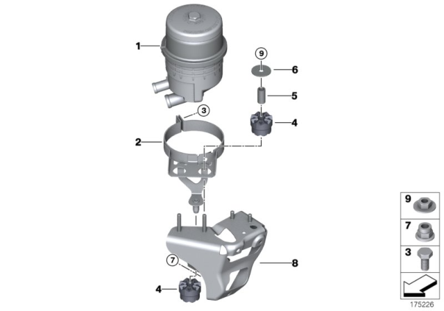 2009 BMW 128i Oil Reservoir / Components / Active Steering Diagram