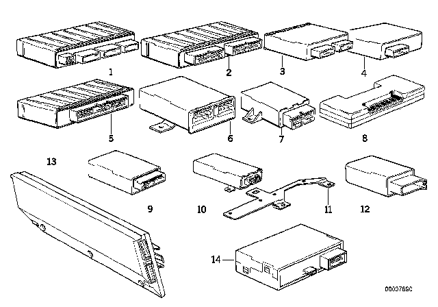 1993 BMW 740iL Body Control Units And Modules Diagram