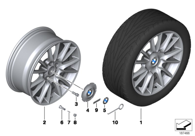 2013 BMW 750Li BMW LA Wheel, Individual, V-Spoke Diagram 2