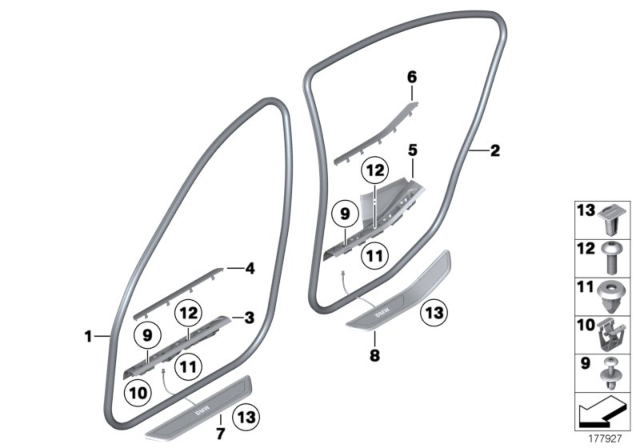 2015 BMW 750Li Mucket / Trim, Entrance Diagram
