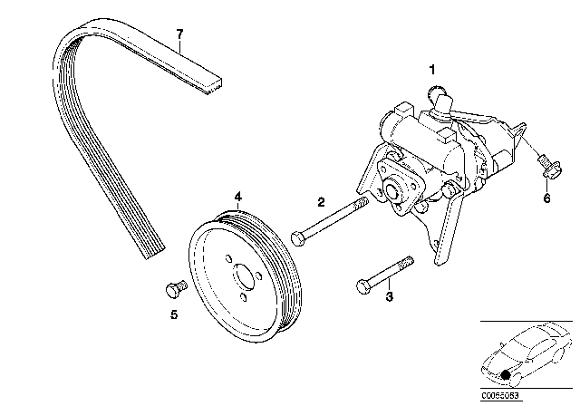 2003 BMW 325i Power Steering Pump Diagram
