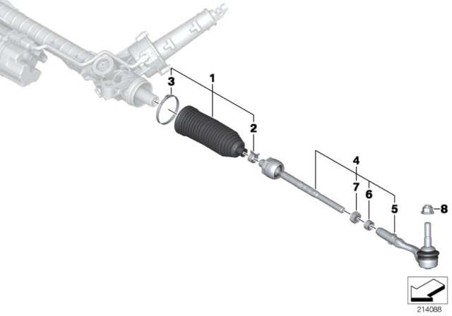 2015 BMW X3 Steering Gear-Outer Tie Rod Diagram for 32106792674