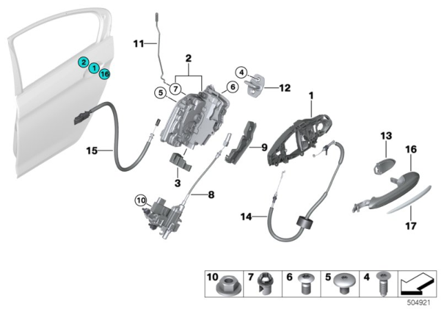 2020 BMW M550i xDrive Rear Right System Lock Diagram for 51227477692