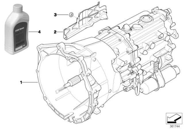 2005 BMW 330i Manual Gearbox GS6S37BZ (SMG) Diagram