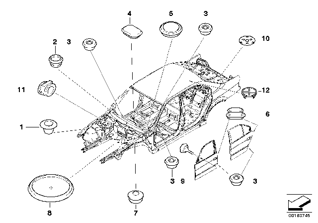2003 BMW 525i Sealing Cap/Plug Diagram 1
