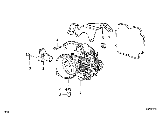1995 BMW 740iL Throttle Body Diagram for 13541741671