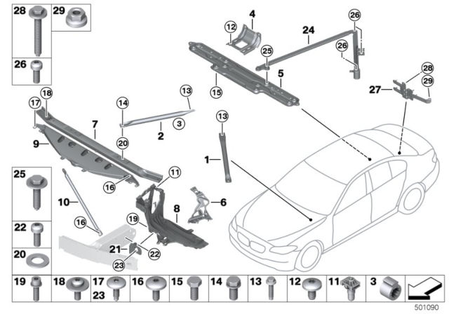 2017 BMW 640i Reinforcement, Body Diagram