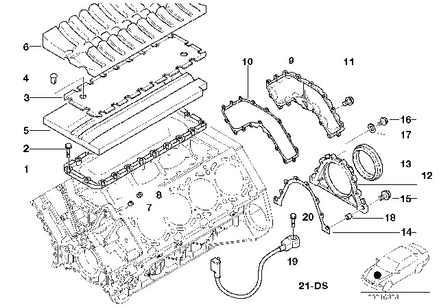 2000 BMW 740i Engine Block & Mounting Parts Diagram 2