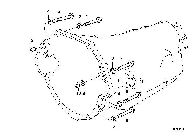 1995 BMW 740iL Gearbox Mounting Diagram