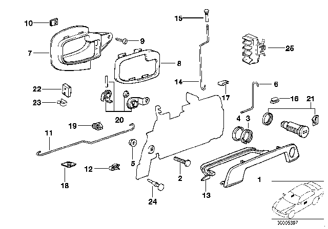 1998 BMW 318ti Lock Cylinder Repair Kit Left Diagram for 51218203099