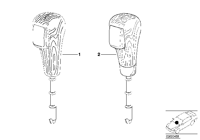 1997 BMW 318is Individual Selector Lever Handle, Wood Diagram 2