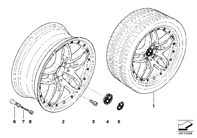 2007 BMW 525i BMW Composite Wheel, Double Spoke Diagram