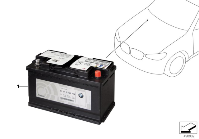 2020 BMW 745e xDrive Original Bmw Agm-Battery Diagram for 61217604802