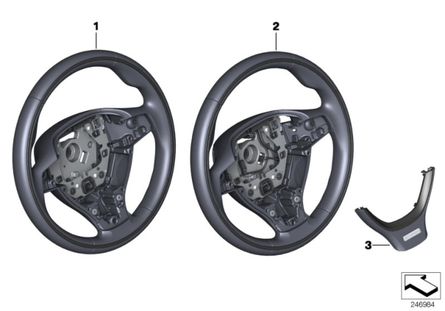 2015 BMW 550i Individual Sports Steering Wheel Diagram