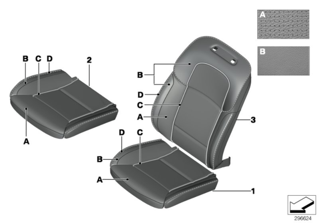 2016 BMW 550i Individual Cover, Klima-Leather Comfort Seat Diagram