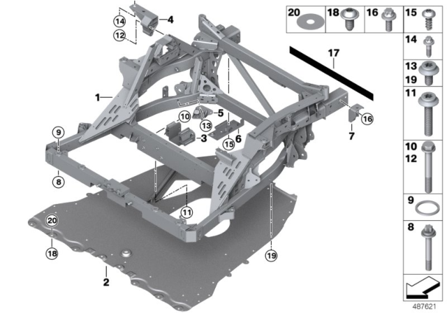 2014 BMW i8 Rear Axle Module Diagram for 39306856100