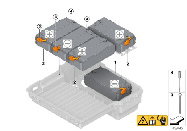 2018 BMW 330e Cell Module, High-Voltage Accumulator Diagram for 61278686085