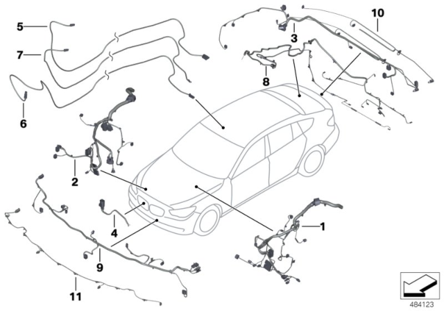 2014 BMW 550i Repair Cable Main Cable Harness Diagram