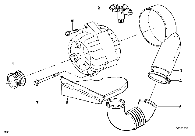 2001 BMW 740iL Alternator Parts Diagram