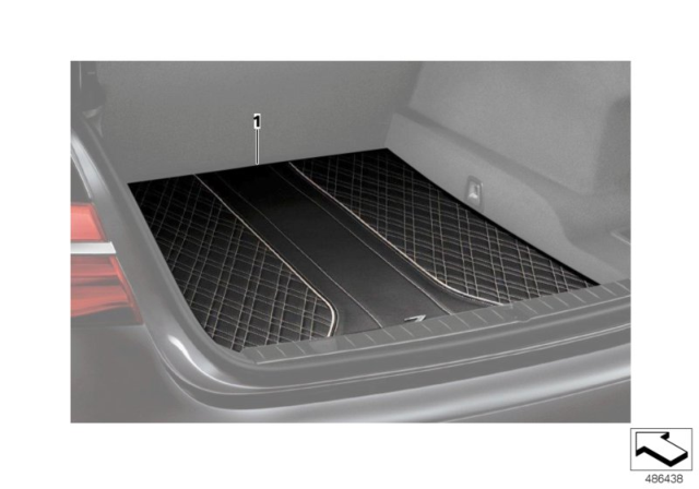 2018 BMW 740i Luggage Compartment Floor Mat Exclusive Diagram