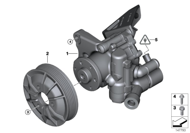 2009 BMW 128i Power Steering Pump Diagram 1