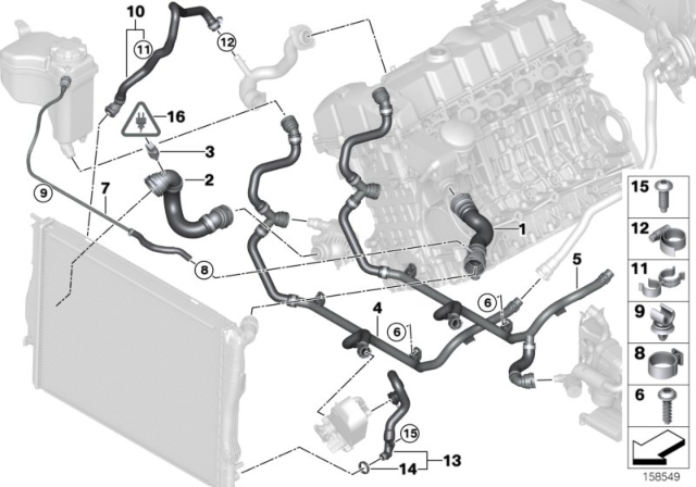 2008 BMW 128i Cooling System - Water Hoses Diagram 2