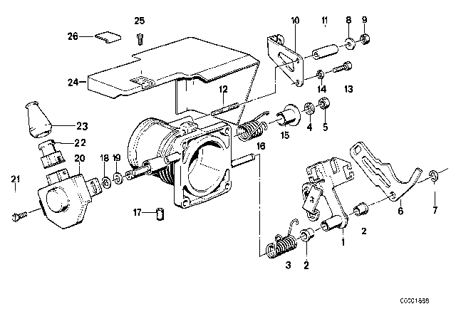 1992 BMW 735i Throttle Valve Switch Diagram for 13631708605