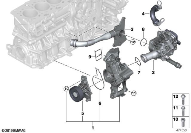2018 BMW 440i xDrive Gran Coupe Water Pump Diagram for 11518632585