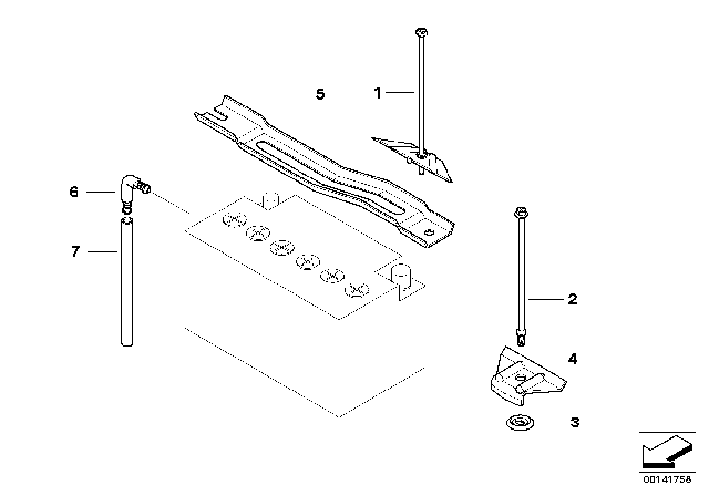 2009 BMW 128i Battery Holder And Mounting Parts Diagram