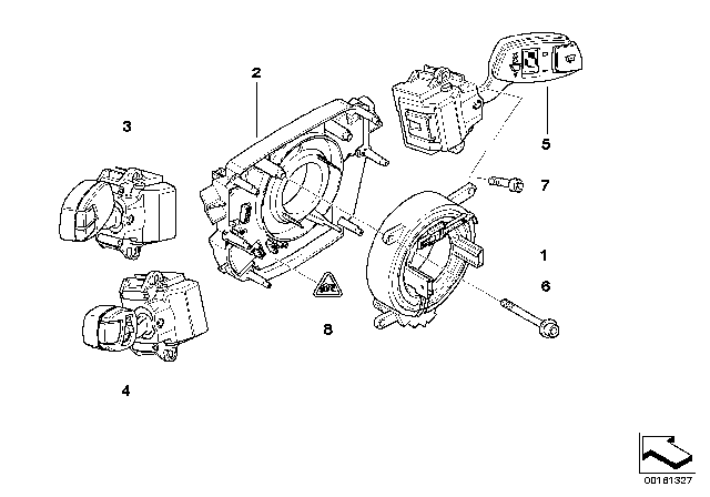 2005 BMW 525i Steering Column Switch Diagram 2