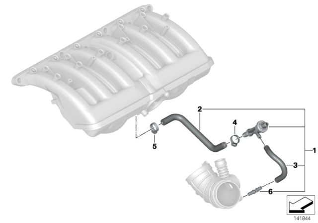 2001 BMW 325i Vacuum Control - Engine Diagram