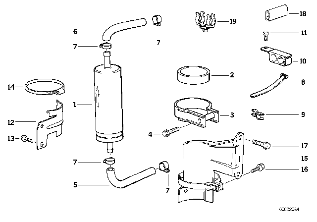 1993 BMW 318is Fuel Supply / Filter Diagram