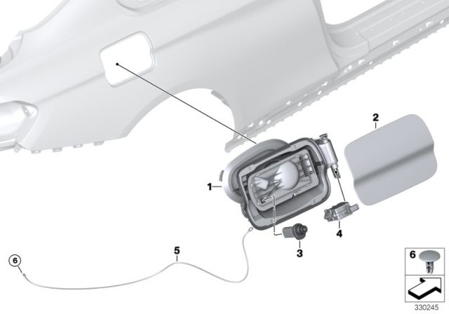 2014 BMW 428i Fill-In Flap Diagram