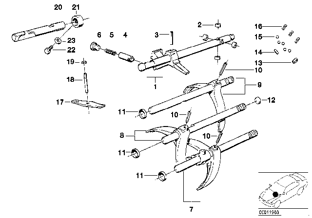 1990 BMW 325i Inner Gear Shift Parts (Getrag 260/5/50) Diagram 2