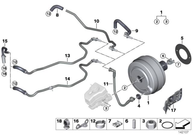 2006 BMW 325xi Power Brake Booster Diagram for 34336779721