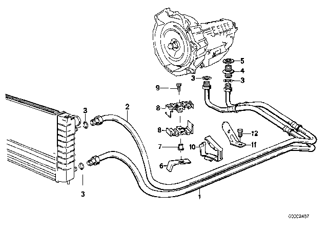 1987 BMW 325i Transmission Oil Cooling Diagram 1