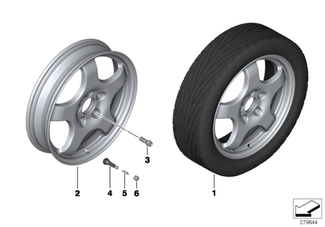2014 BMW 640i Set Emergency Wheel With Tire Diagram