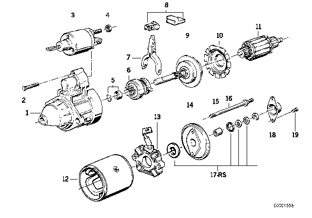 1992 BMW 325i Starter Parts Diagram