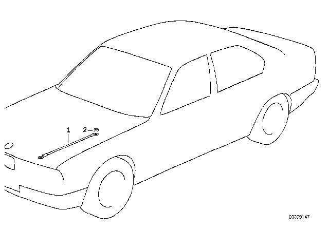 1997 BMW 740iL Earth Strap For Engine Hood Diagram