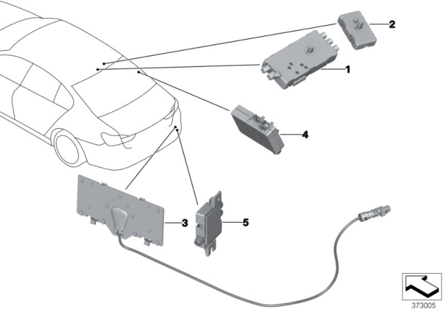 2017 BMW 740i Component Parts, Aerial System Diagram