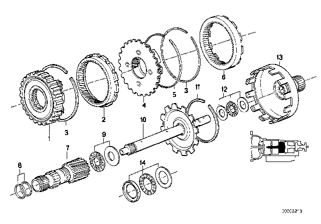 1989 BMW 525i Planet Wheel Sets (ZF 4HP22/24) Diagram 1