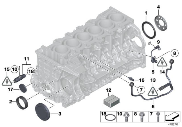 2011 BMW 135i Engine Block & Mounting Parts Diagram 2