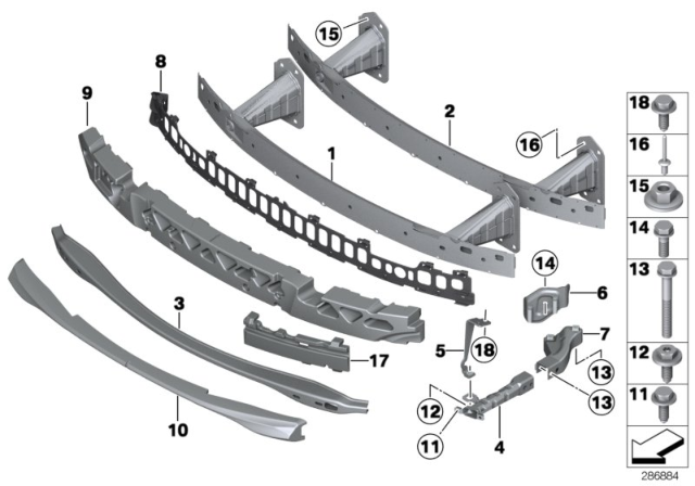 2008 BMW 128i Support, Front Diagram