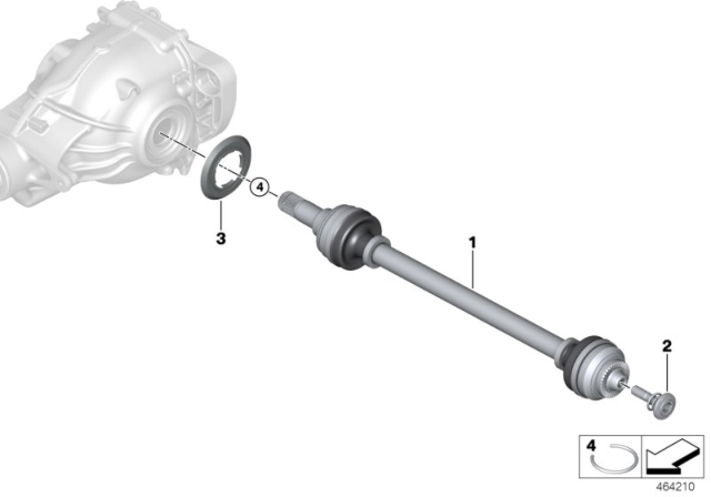 2020 BMW M8 OUTPUT SHAFT, REAR RIGHT Diagram for 33208092498