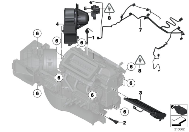 2015 BMW X5 Blower Unit Diagram for 64119291177