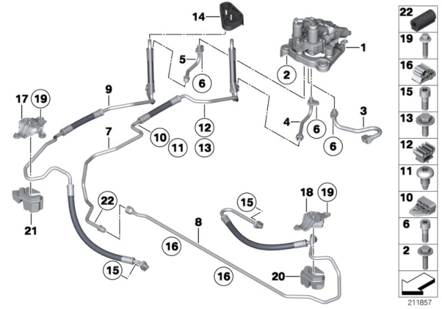 2013 BMW 750Li Valve Block And Add-On Parts / Dyn.Drive Diagram