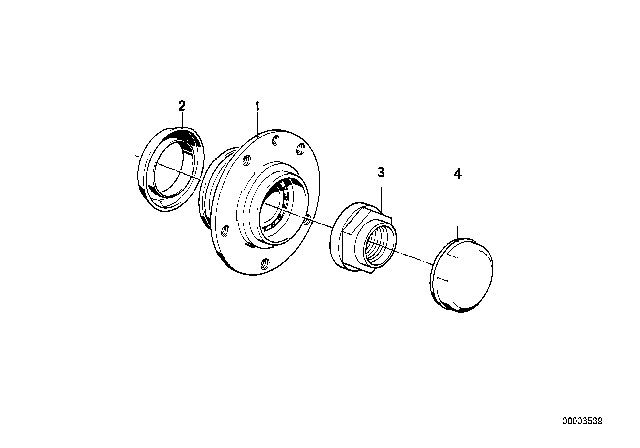 1989 BMW 325i Wheel Hub With Bearing, Front Diagram for 31211131297