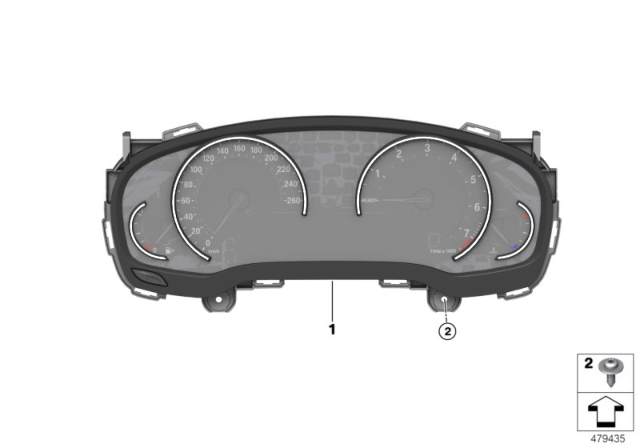 2020 BMW 330i xDrive INSTRUMENT CLUSTER Diagram for 62109842922
